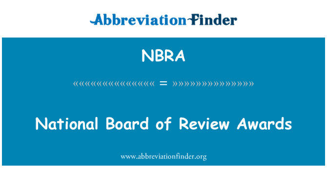 NBRA: National Board of Review Awards