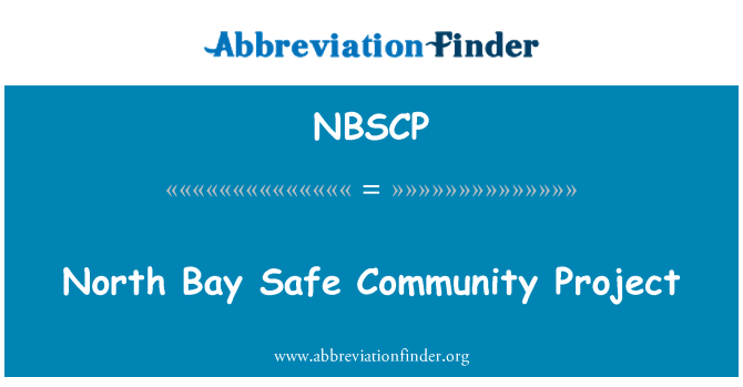 NBSCP: North Bay Safe Community Project