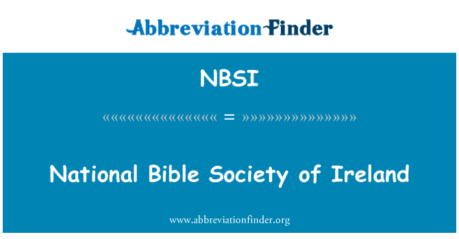 NBSI: Irská společnost národní Bible