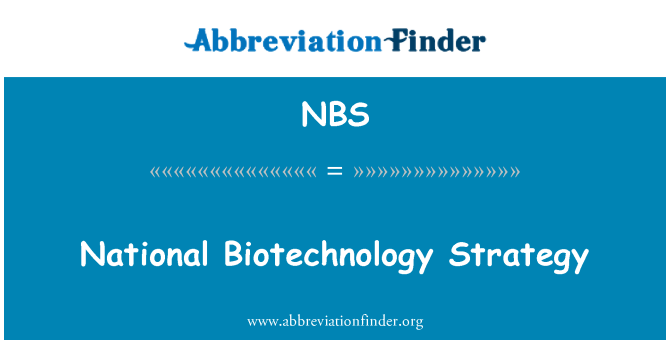 NBS: 國家生物技術戰略