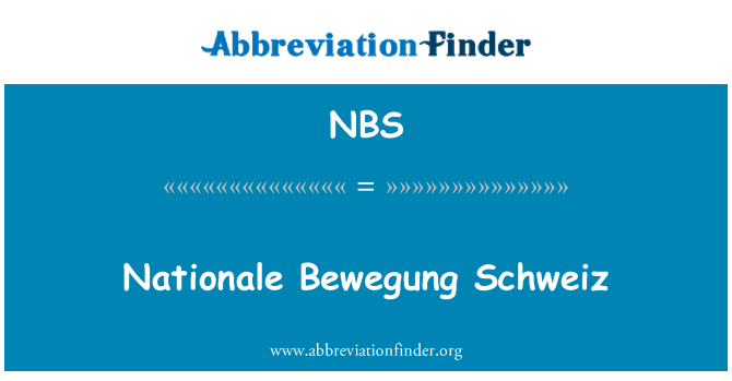 NBS: Nationale Evropského hnutí Schweiz