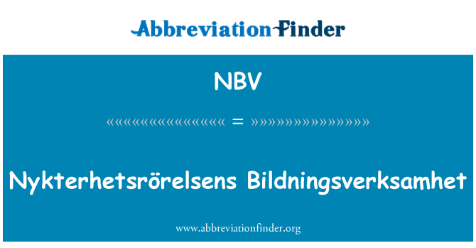 NBV: Nykterhetsrörelsens Bildningsverksamhet