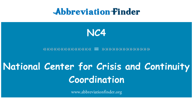 NC4: National Center for kriis ja järjepidevuse koordineerimine