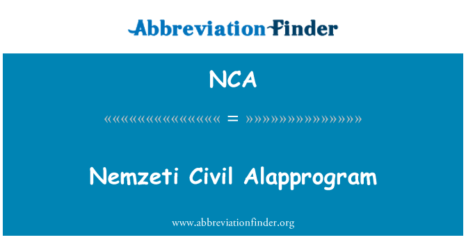 NCA: Nemzeti Alapprogram Civil