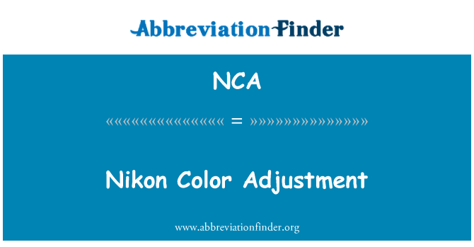 NCA: Nikon farvejustering