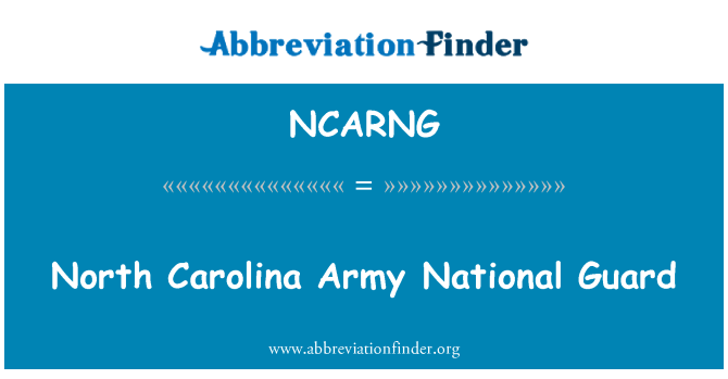 NCARNG: Carolina do Norte guarda nacional do exército