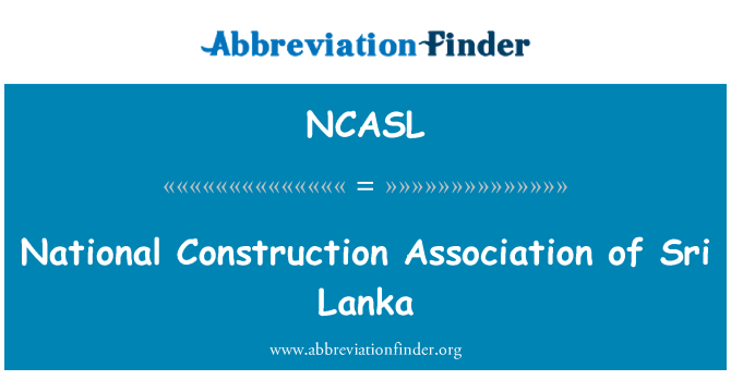 NCASL: Nationale konstruktion sammenslutning af Sri Lanka