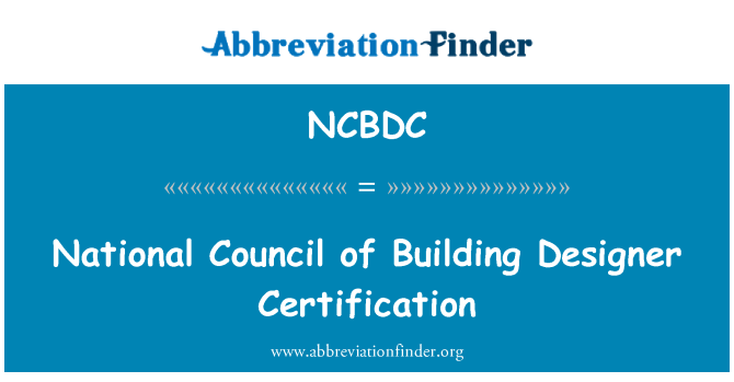 NCBDC: Konsèy nasyonal bati Concepteur Certification