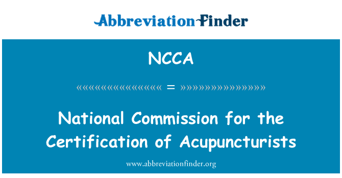 NCCA: National Commission for sertifisering av akupunktører
