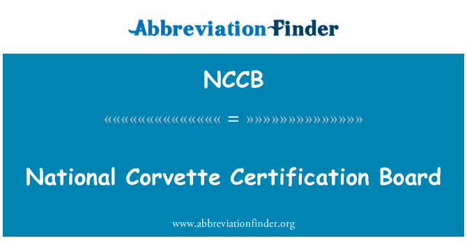 NCCB: Corvette nasyonal Certification n. planch