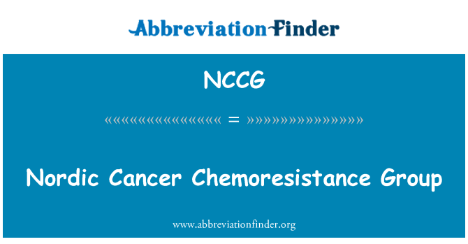 NCCG: Nordic kanser Chemoresistance Kumpulan