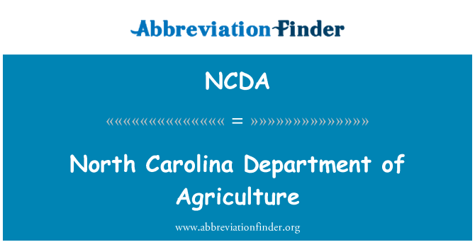 NCDA: North Carolina Department of Agriculture