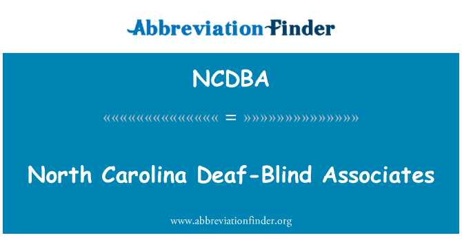 NCDBA: North Carolina taub-blinden Associates