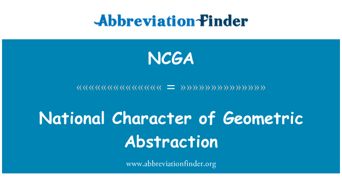 NCGA: Národní charakter geometrické abstrakce