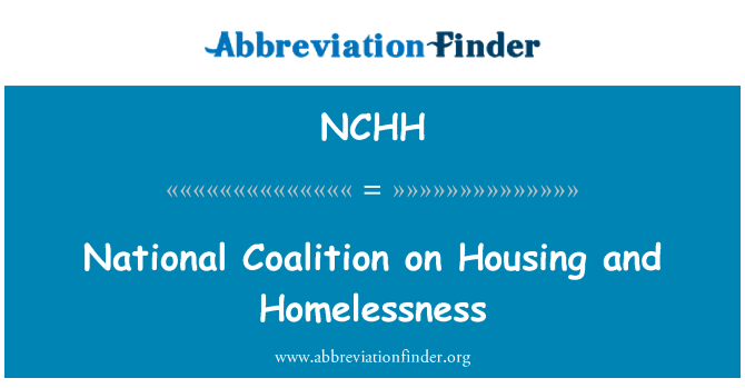 NCHH: Koalizzjoni nazzjonali fuq djar u Homelessness