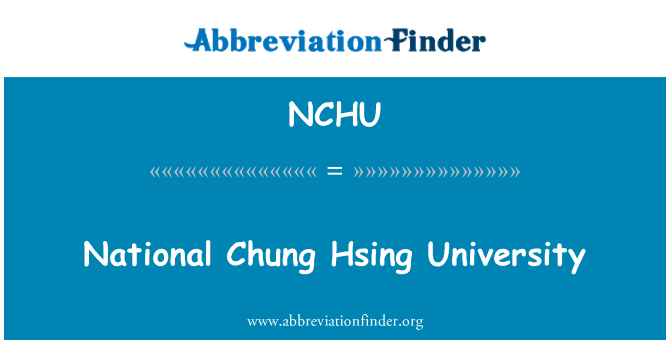 NCHU: National Chung Hsing University