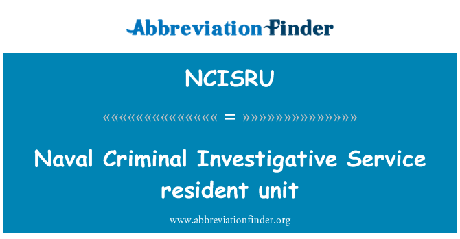 NCISRU: Unità residente di Naval Criminal Investigative Service