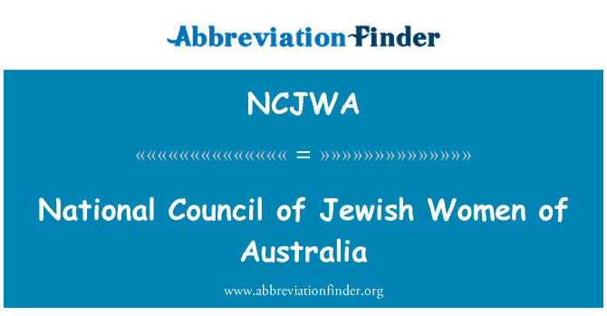 NCJWA: National Council of Jewish Women of Australia