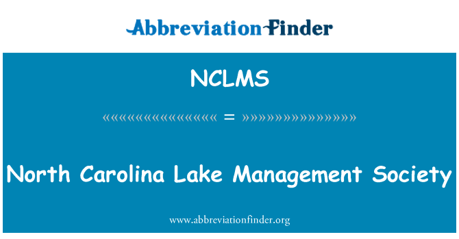 NCLMS: Βόρεια Καρολίνα λίμνη διαχείρισης κοινωνία