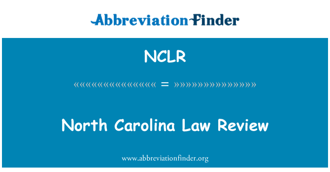 NCLR: צפון קרוליינה Law Review