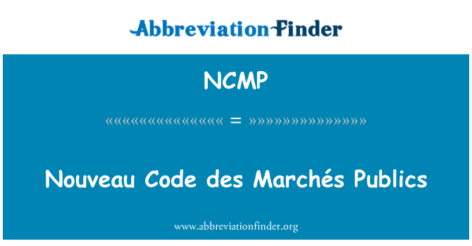 NCMP: Nouveau код des Marchés громадськість