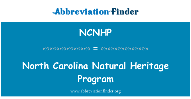 NCNHP: North Carolina naturarv Program