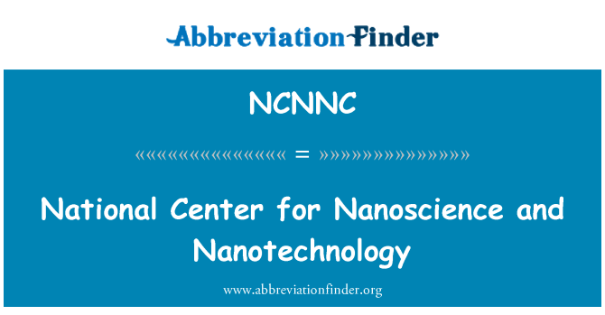 NCNNC: National Center for Nanoscience et nanotechnologie