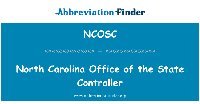 NCOSC: North Carolina Office of the State Controller