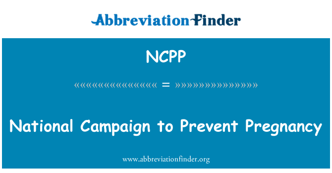 NCPP: Nacionalno kampanjo za preprečevanje nosečnosti