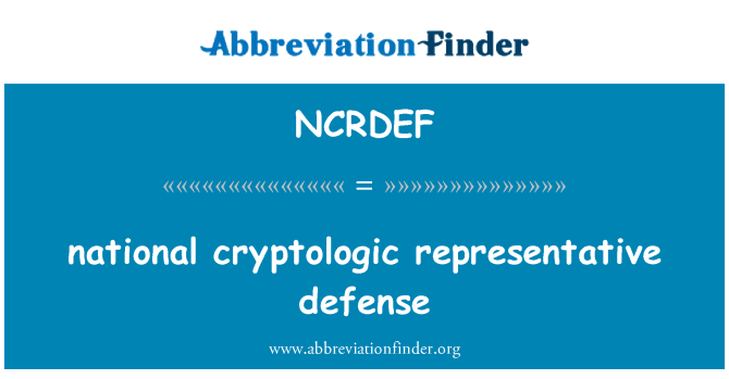 NCRDEF: defesa de cryptologic nacional representativa