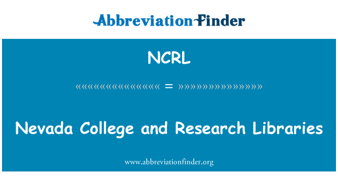 NCRL: 内华达大学与研究图书馆