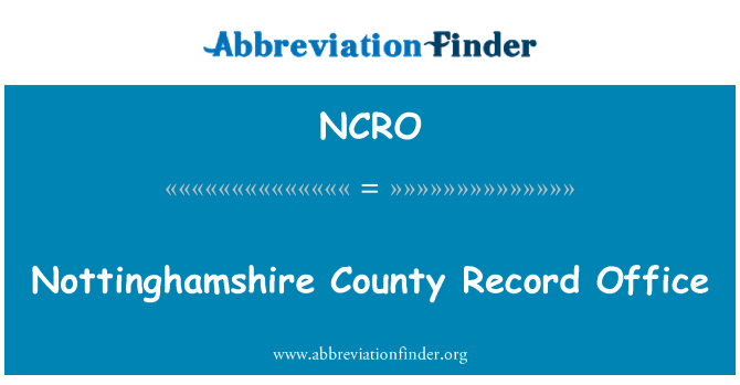 NCRO: اداره ثبت شهرستان Nottinghamshire