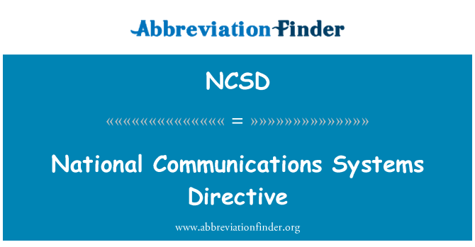NCSD: Directiva de sistemes de comunicacions nacionals