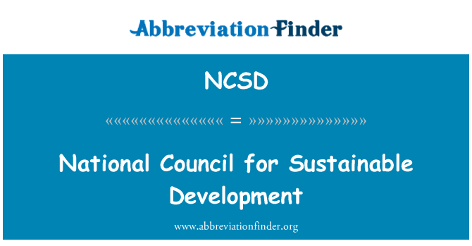 NCSD: National Council for Sustainable Development