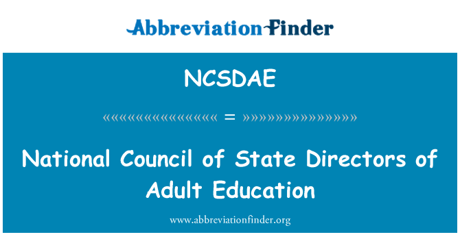 NCSDAE: Consell Nacional d'administració Estatal de l'educació d'adults