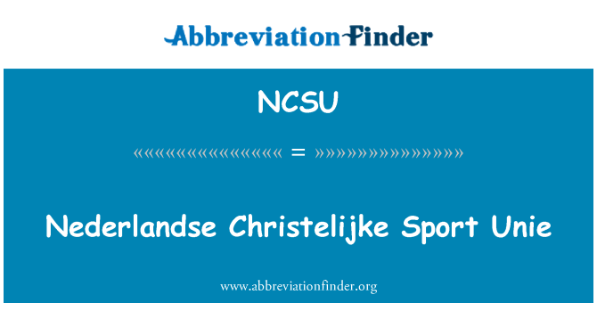 NCSU: Nederlandse Christelijke Sport Unie