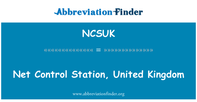 NCSUK: Net Control Station, United Kingdom