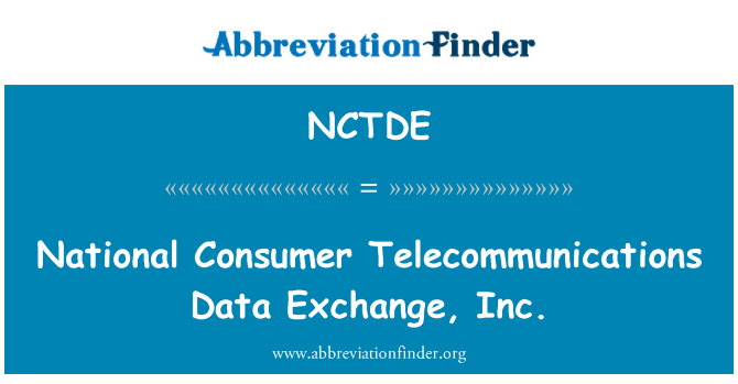 NCTDE: Národní spotřebitelské telekomunikační Data Exchange, Inc.