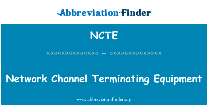 NCTE: Nätverket Channel avslutande utrustning