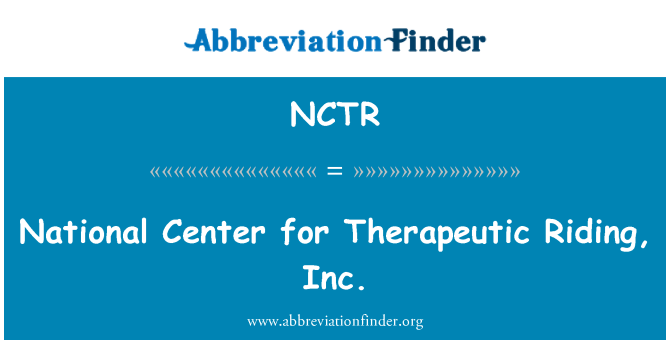 NCTR: National Center for Therapeutic Riding, Inc.