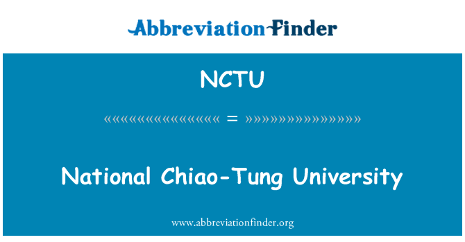 NCTU: Chiao-Tung universitetas