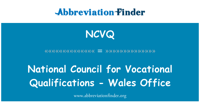 NCVQ: Národní radu pro profesní kvalifikace - Wales úřadu