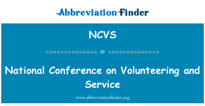 NCVS: Persidangan Kebangsaan sukarela dan Perkhidmatan
