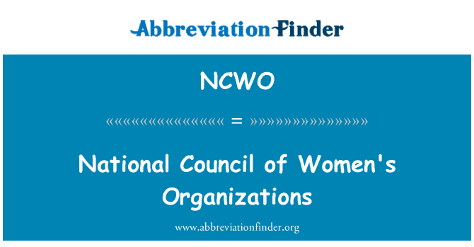 NCWO: Consejo Nacional de organizaciones de mujeres