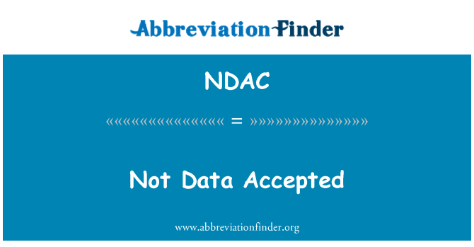NDAC: Kabul edilen veri