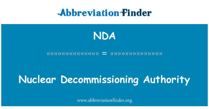 NDA: Nuclear Decommissioning Authority