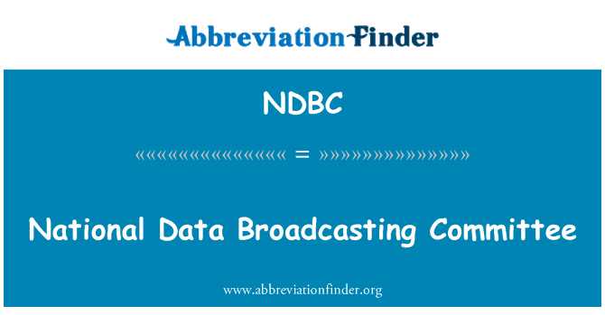 NDBC: Jawatankuasa penyiaran Kebangsaan Data