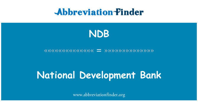 NDB: Bank devlòpman nasyonal