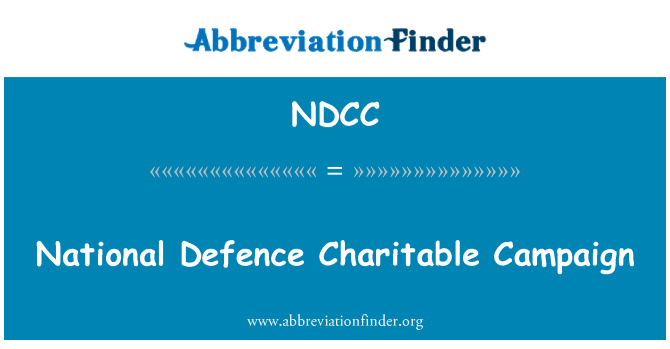 NDCC: Ymgyrch elusennol cenedlaethol amddiffyn