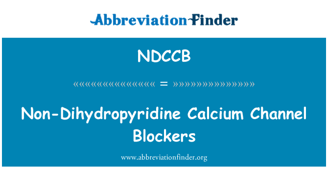 NDCCB: Blokátory kalciových kanálů dihydropyridinového